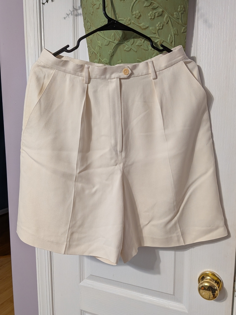 Vintage Ralph Lauren Silk High-Rise Pleat-Front Shorts